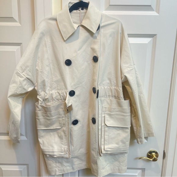 Front Row Shop Ivory Over Coat - Picture 3 of 7